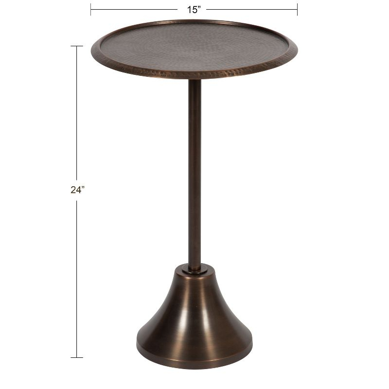 Kate and Laurel Sanzo Round Metal Side Table, 15x15x24, Bronze