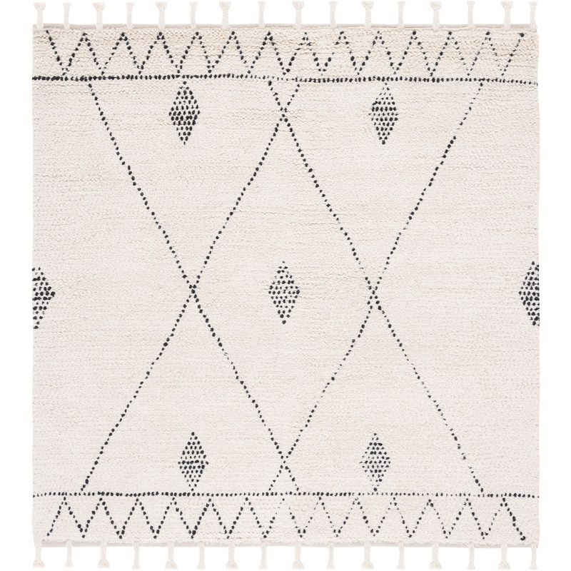 Casablanca CSB489 Hand Woven Area Rug - Ivory/Black - 6'x6' - Safavieh.