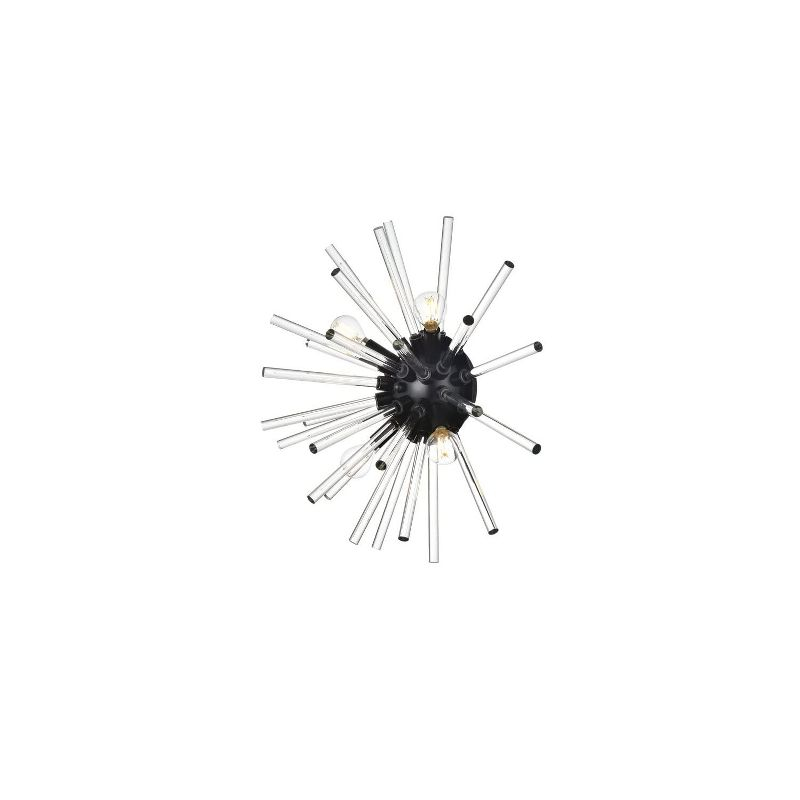 Elegant Lighting Sienna 18 inch crystal rod wall sconce in black