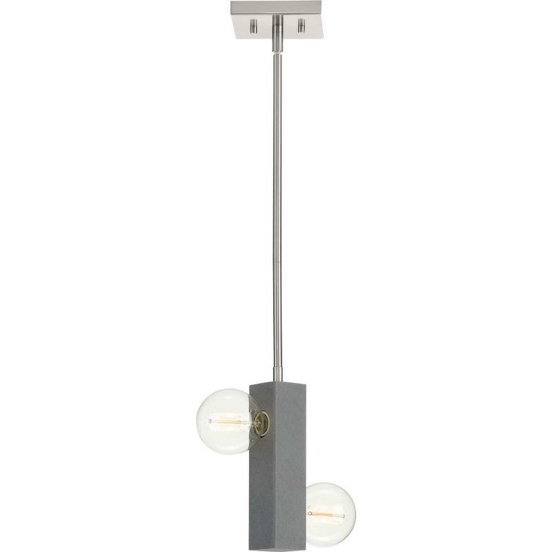 Progress Lighting, Mill Beam, 2-Light, Mini-Pendant, Brushed Nickel, Industrial Hanging Collection