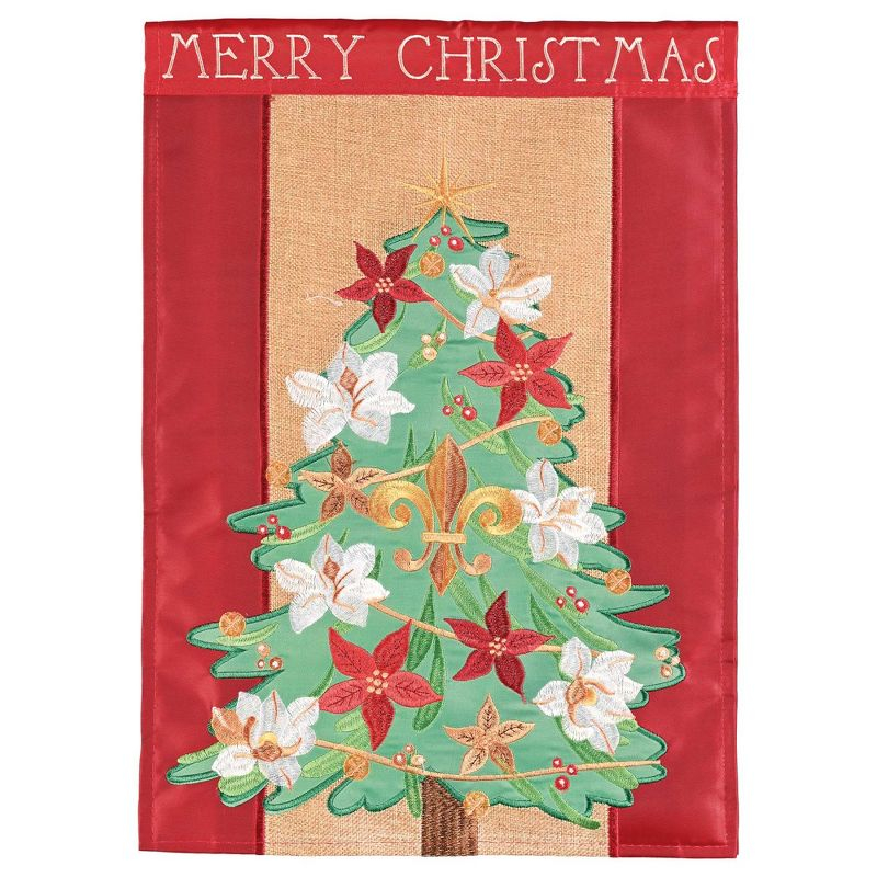Magnolia Garden Merry Christmas Magnolia Tree 13 x 18 Inch Polyester Garden Flag