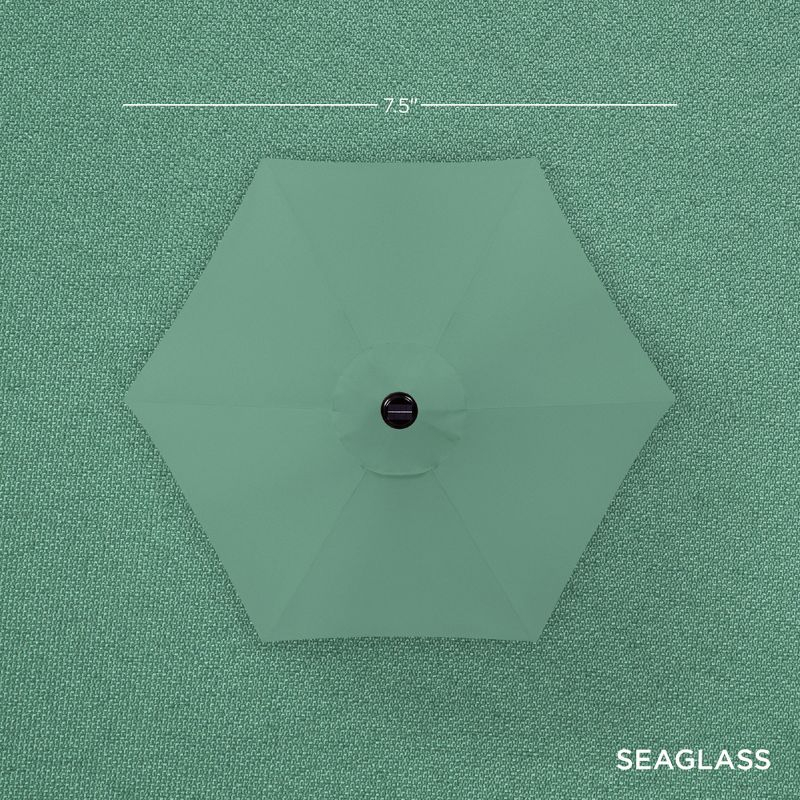 Best Choice Products 7.5ft Outdoor Solar Patio Umbrella for Deck, Pool w/ Tilt, Crank, LED Lights - Seaglass