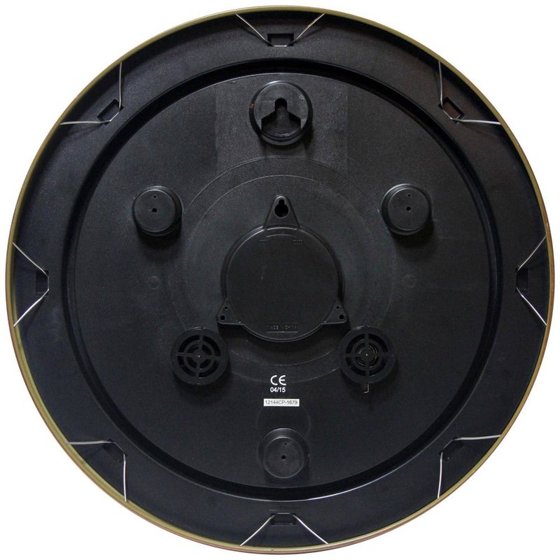 18" Craftsman Round Wall Clock/Thermometer Bronze Infinity Instruments: Indoor/Outdoor, Hygrometer