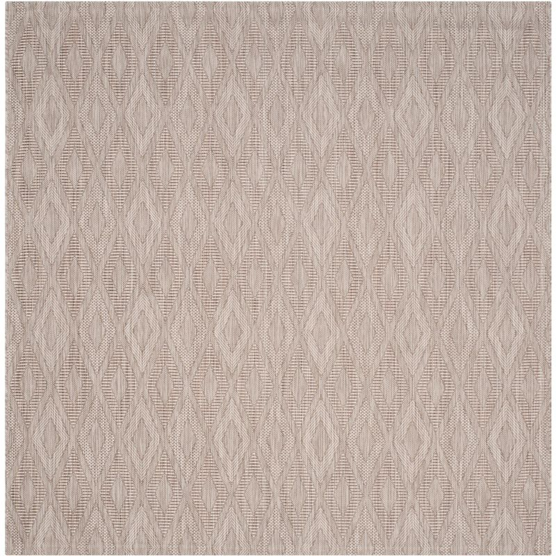 Courtyard CY8522 Power Loomed Indoor and Outdoor Area Rug - Beige/Beige - 6'7"x6'7" - Safavieh