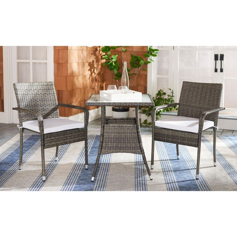 Laban Bistro Set - Outdoor - PAT7718 - Grey Brown/White - Safavieh
