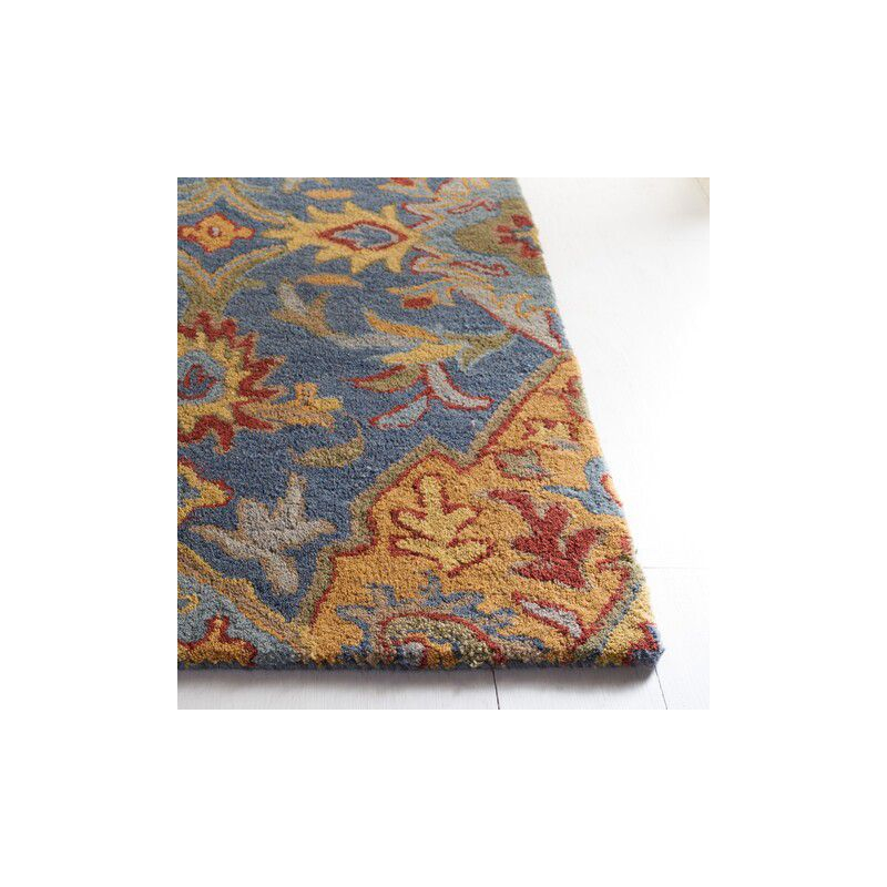 Heritage HG653 Handmade Area Rug - 4'x6' - Navy/Gold - Safavieh