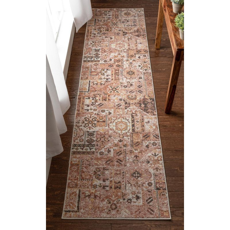 Well Woven Adilah Distressed Bohemian Patchwork 2'7" x 9'10" Runner Rose Pink Area Rug