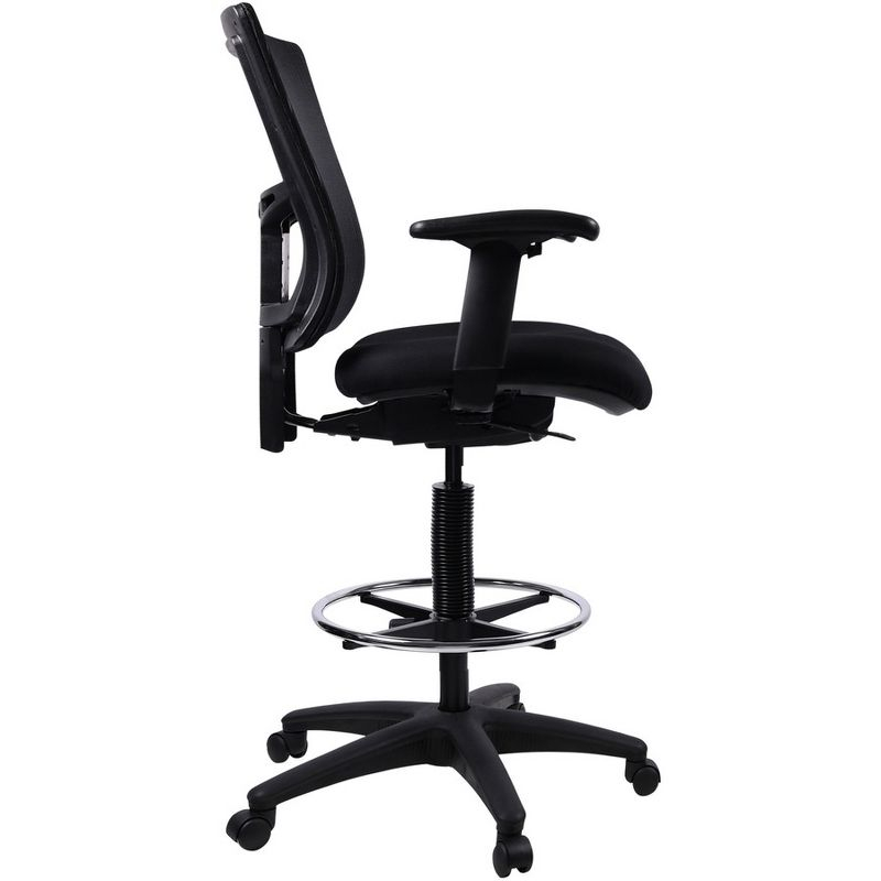 Lorell Mesh Back Drafting Stool - Black Seat