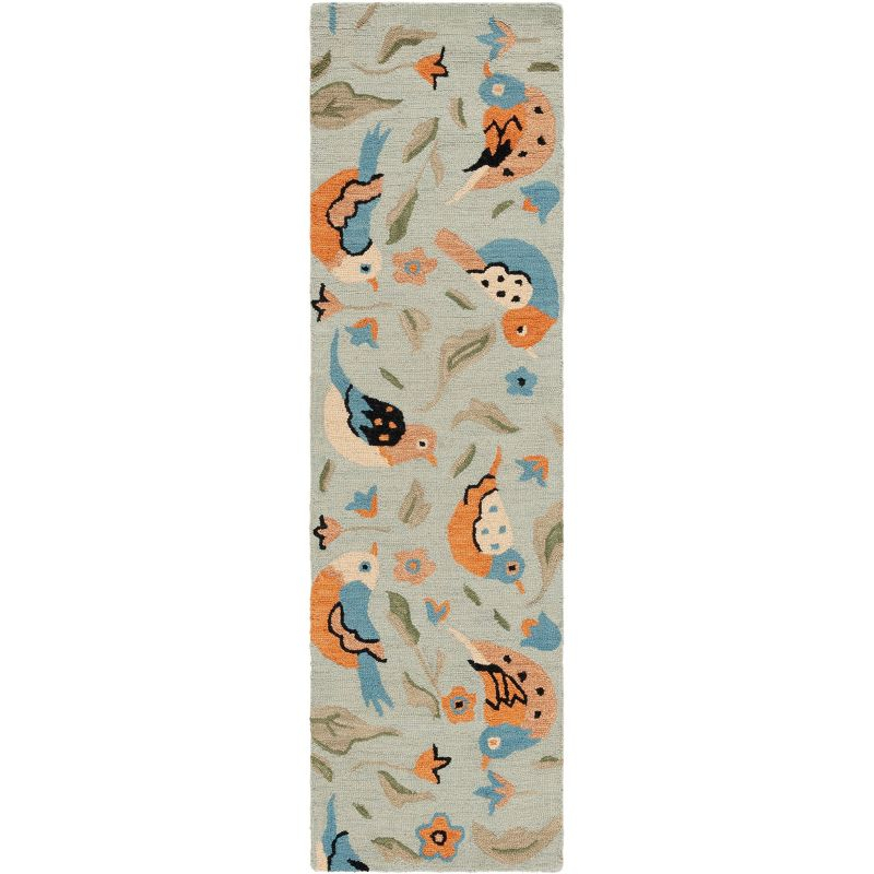 Blossom BLM676 Hand Hooked Runner Rug - Sage/Multi - 2'3"x6' - Safavieh.
