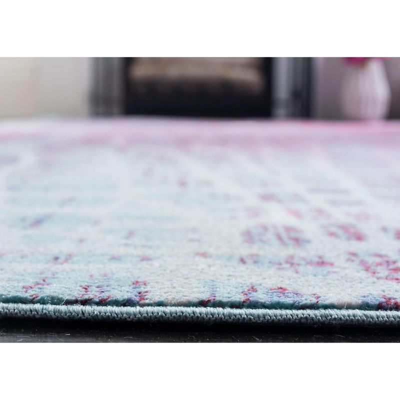 Valencia VAL204 Power Loomed Runner Rug - Blue/Fuchsia - 2'3"x10' - Safavieh.