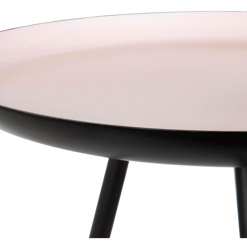 Kate and Laurel Laranya Round Metal Side Table, 15x15x22.5, Pink and Black