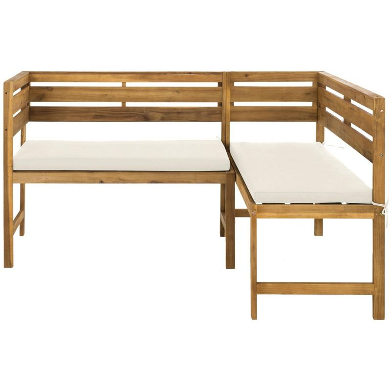 Wilton Balcony Corner Lounge - Indoor/Outdoor - PAT6754 - Teak Brown/Beige - Safavieh