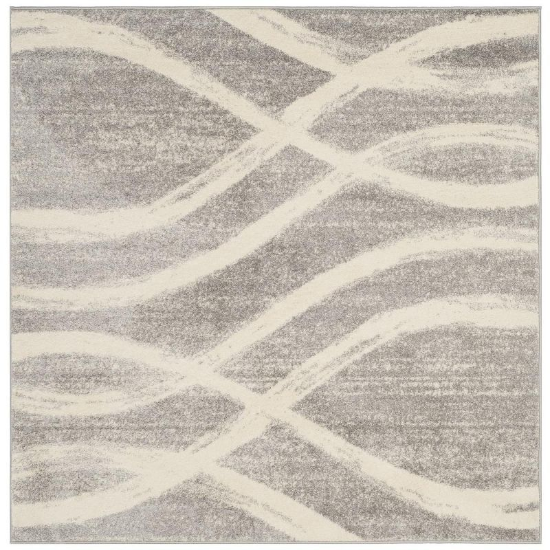 Adirondack ADR125 Machine Made Indoor Area Rug - Grey/Cream - 6'x6' - Safavieh
