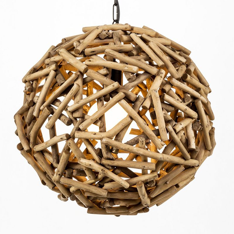 Modern Home Nautical Driftwood Ceiling Pendant Light - 16" Diameter