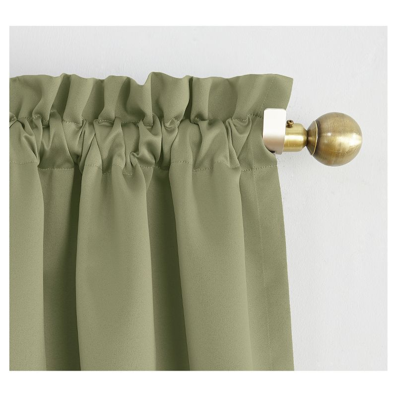 40"x95" Sun Zero Blackout Kenneth Energy Saving Rod Pocket Curtain Panel Sage Green: Noise Reduction, Energy Efficient