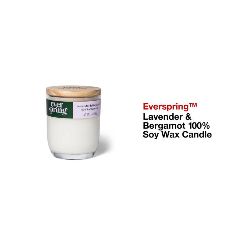 2-Wick Lavender & Bergamot 100% Soy Wax Candle - 8oz - Everspring™