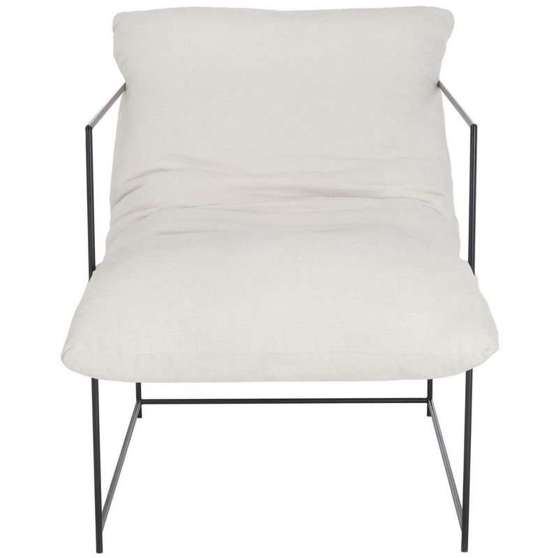 Portland Pillow Top Accent Chair - ACH4511 - Ivory/Black - Safavieh