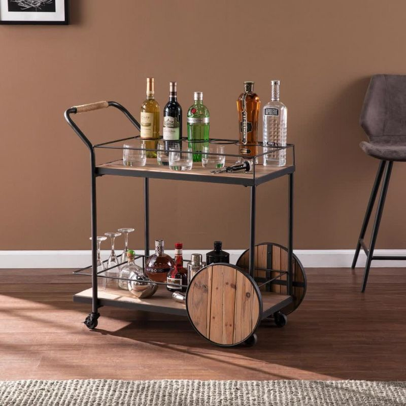 Pemton Reclaimed Wood Bar Cart - Natural - SEI