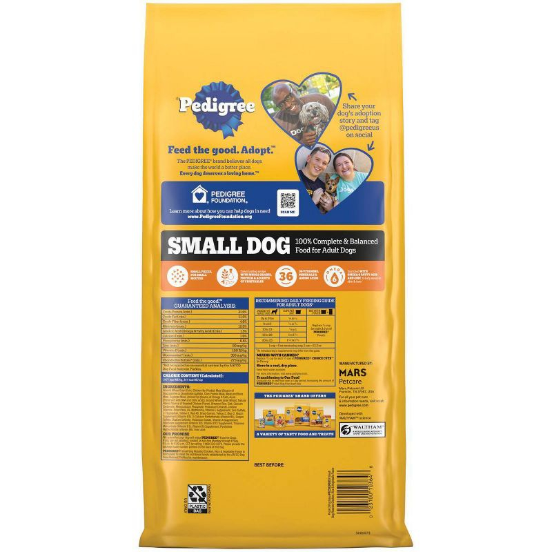 Pedigree Roasted Chicken, Rice, Grain and Vegetable Flavor Small Dry Dog Food - 3.5lbs