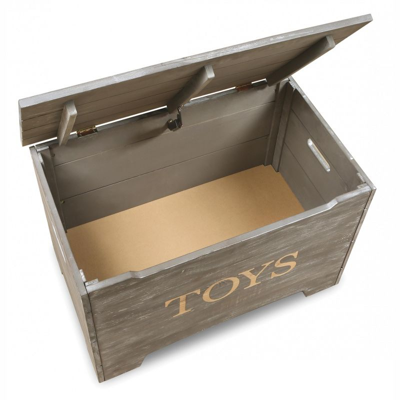 Badger Basket Solid Wood Rustic Toy Box - Gray