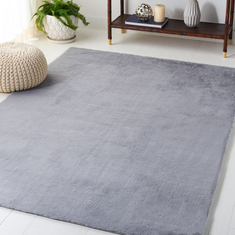 Faux Rabbit Fur FRF500 Power Loomed Machine Washable Indoor Area Rug - Light Grey - 6'x9' - Safavieh