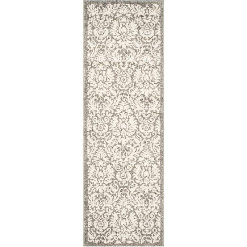 Amherst AMT427 Power Loomed Indoor Runner Rug - Dark Grey/Beige - 2'3"x15' - Safavieh