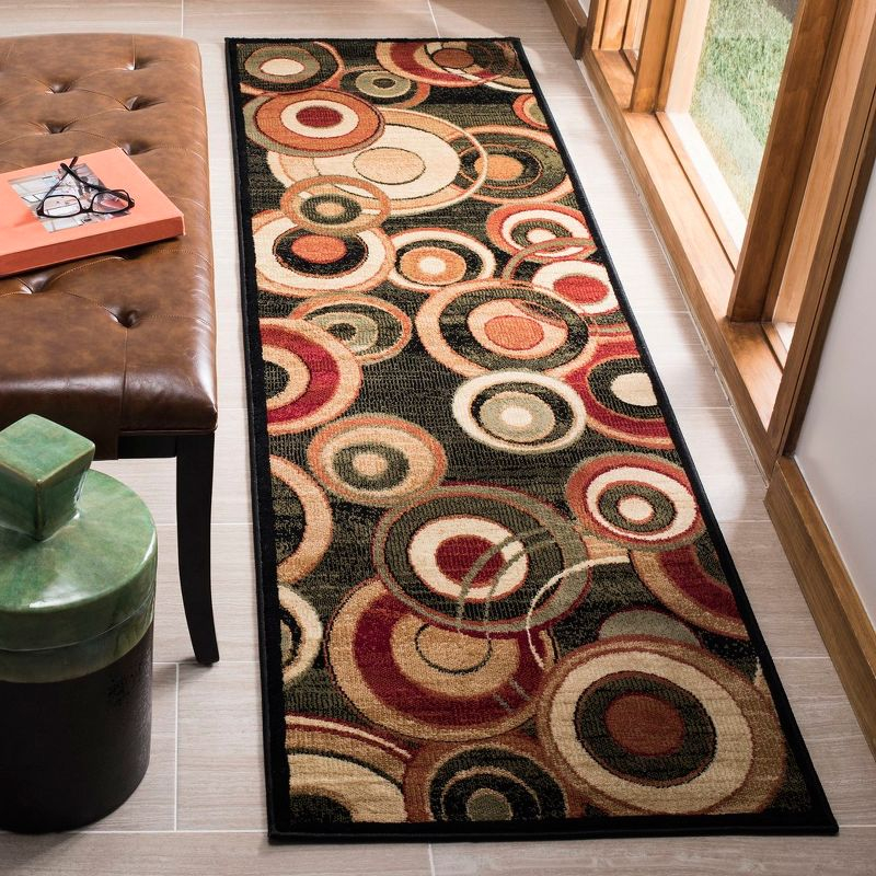 Lyndhurst LNH225 Power Loomed Runner Rug - Black/Multi - 2'3"x8' - Safavieh