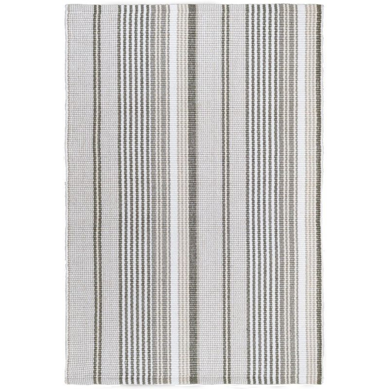 Gradation Ticking Handwoven Cotton Rug
