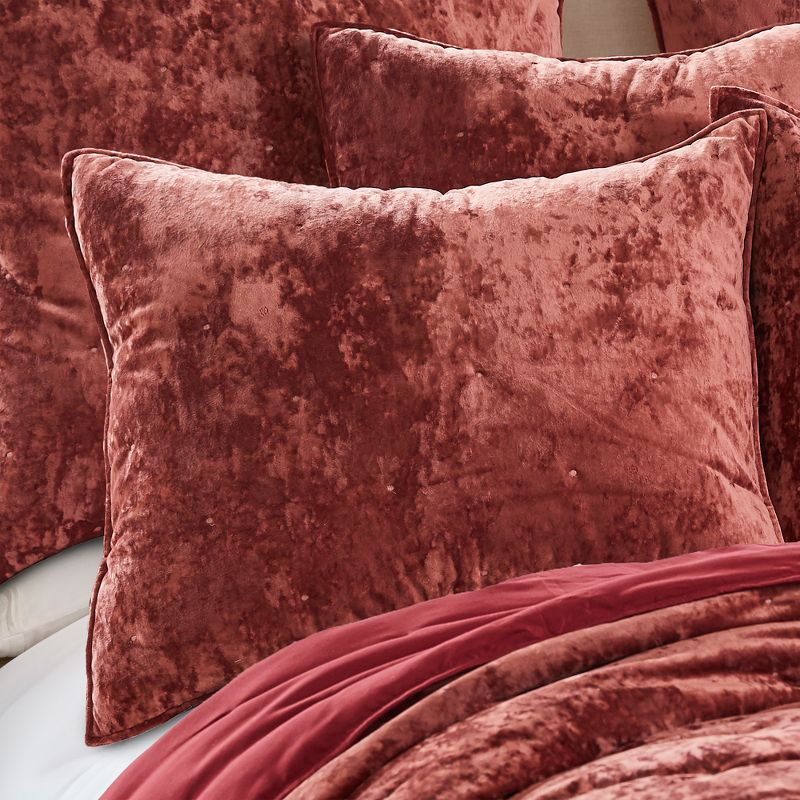 Abruzzi Velvet Red King Quilt - Birch Hill by Levtex Home
