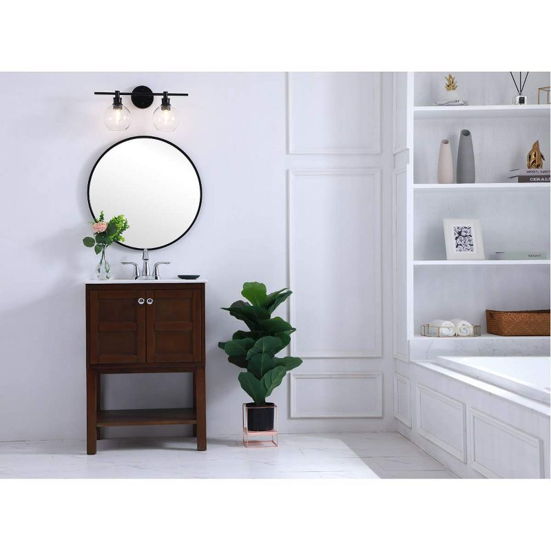 Elegant Lighting Collier 2 light Black and Clear glass Wall sconce