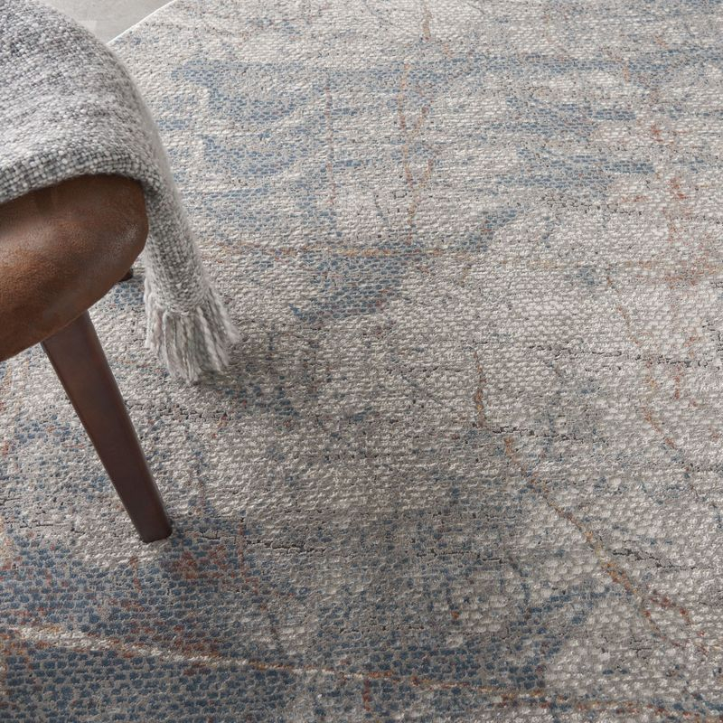 Nourison Rustic Textures Indoor Area Rug Light Grey/Blue 5'3" x Round