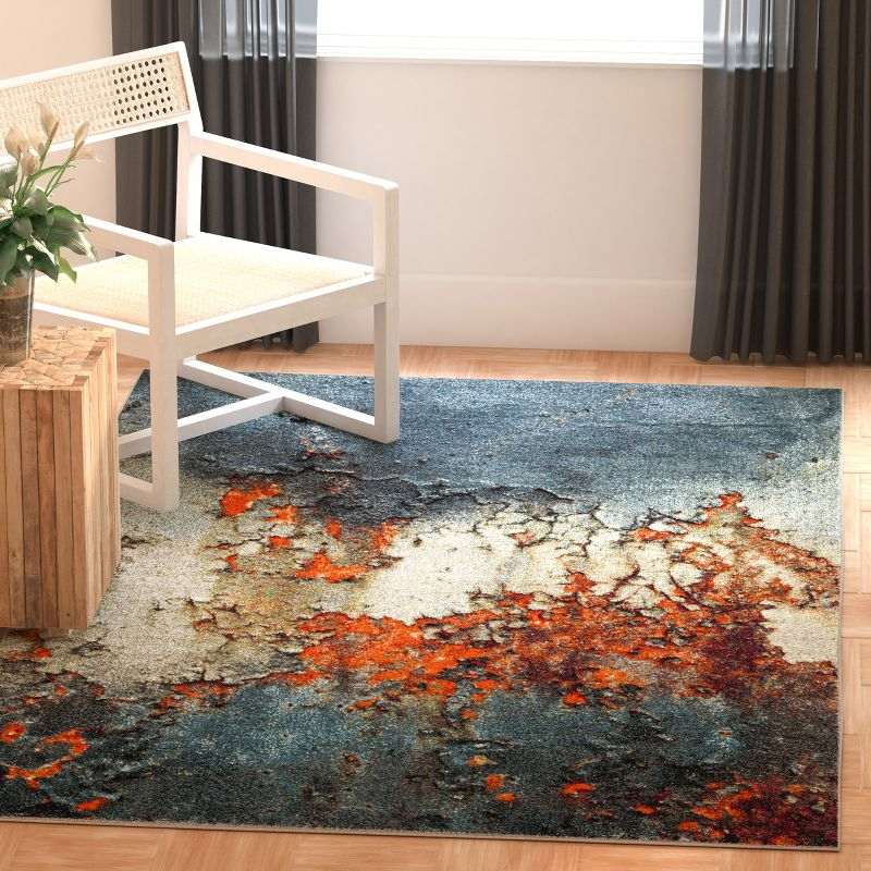 Glacier GLA125 Power Loomed Indoor Accent Rug - Blue/Multi - 3'x3' - Safavieh
