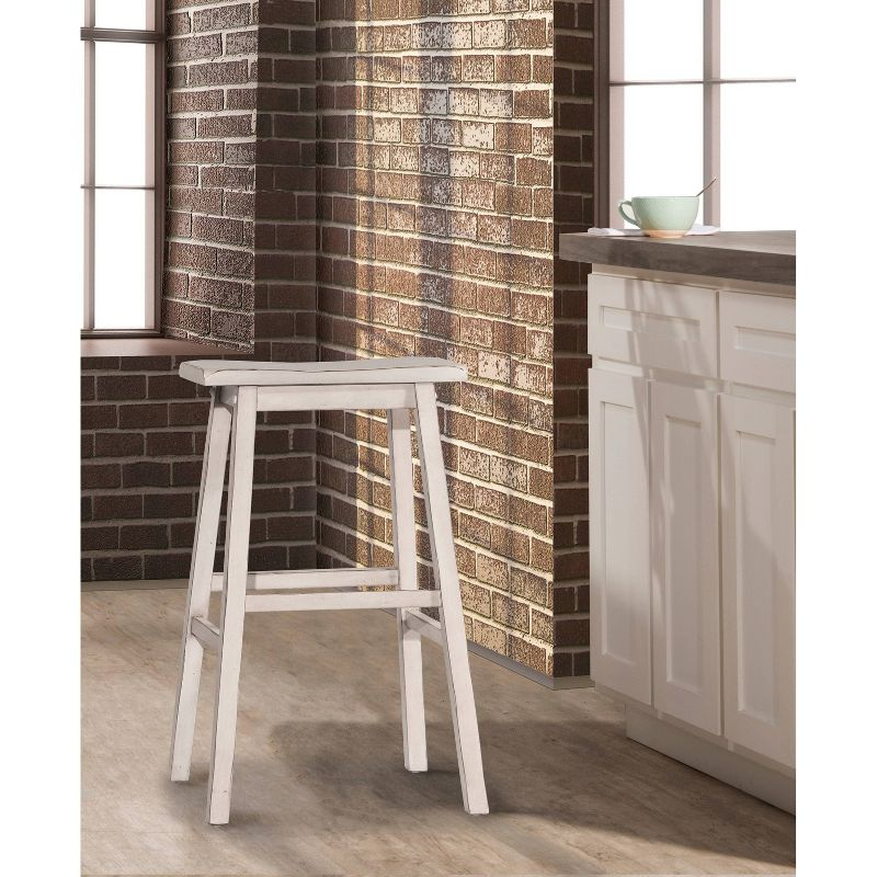 Hillsdale Furniture Moreno Backless 24" NonSwivel Counter Height Barstool Sea White: Wooden Kitchen Stool, Fixed Height