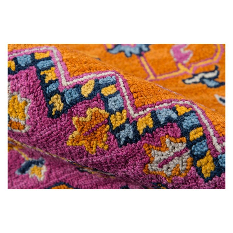 2'x3' Medallion Tufted Accent Rug Orange - Momeni: Wool, Traditional Handmade Medium Pile, Indoor Use