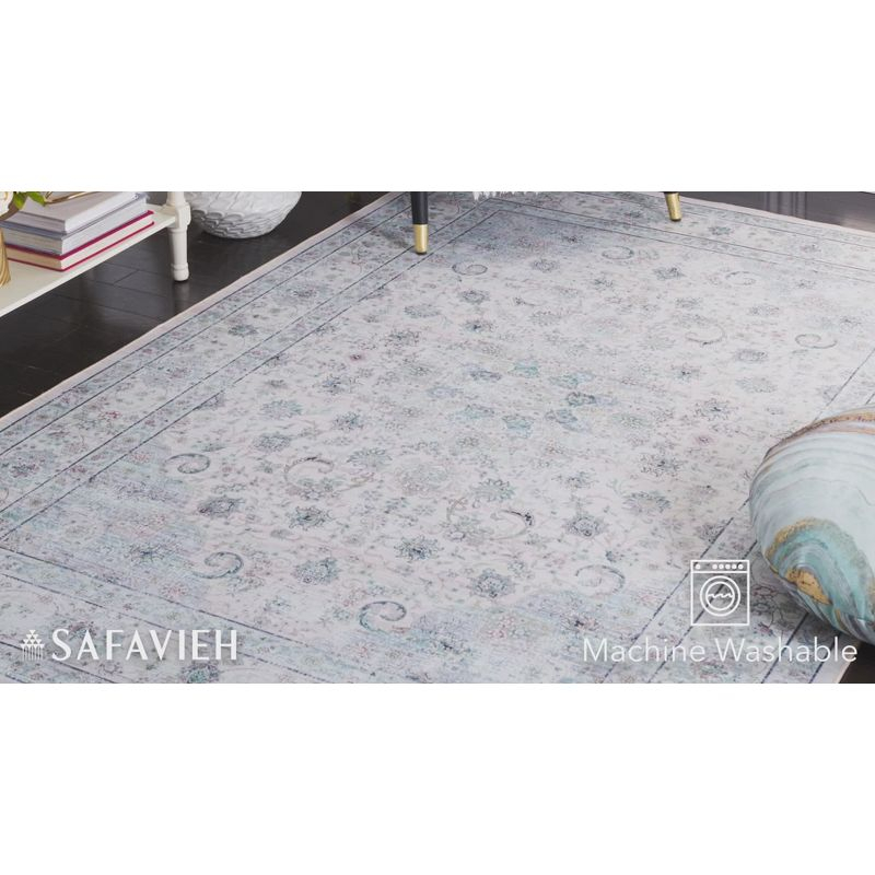 Tucson TSN165 Power Loomed Machine Washable Area Rug - Beige/Green - 6'x9' - Safavieh.
