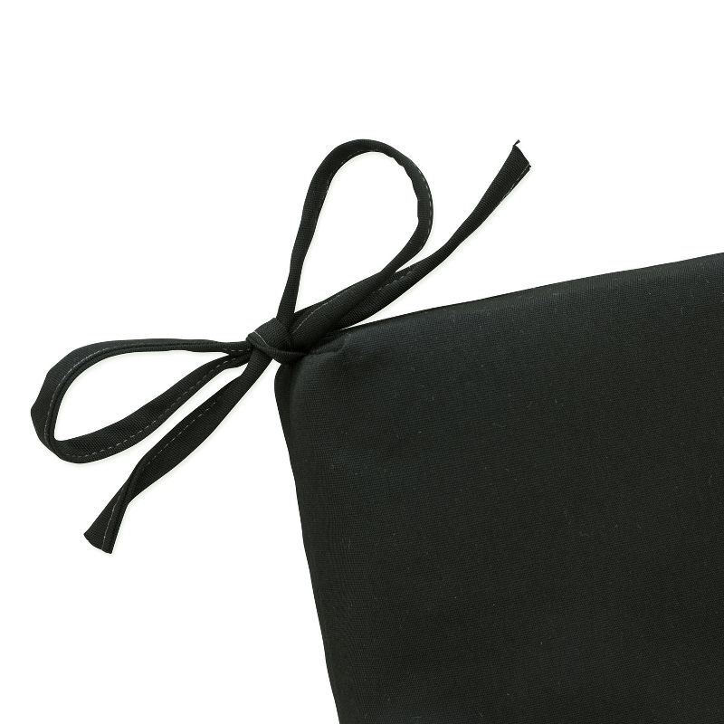 Pillow Perfect 72.5"x21" ECOM Canvas Outdoor Chair Cushion Black: UV & Weather-Resistant Patio Comfort