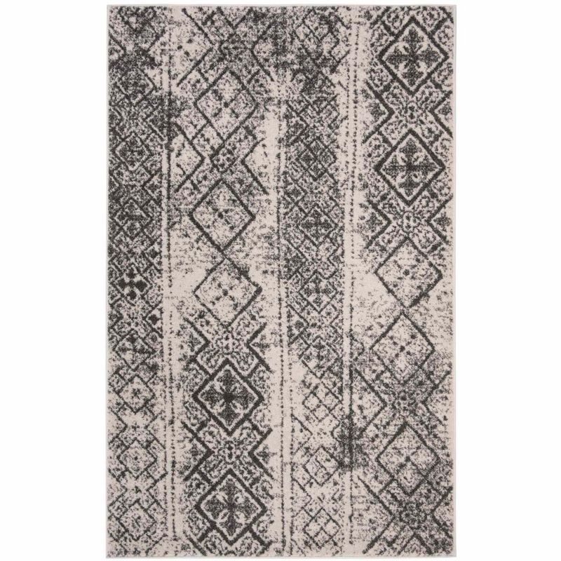 Adirondack ADR111 Machine Made Indoor Area Rug - Silver/Black - 5'-1"x7'-6" - Safavieh