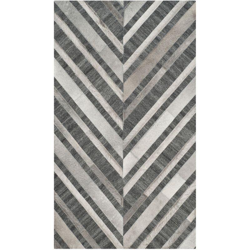 Studio Leather STL223 Hand Woven Area Rug - Ivory/Dark Grey - 3'x5' - Safavieh.