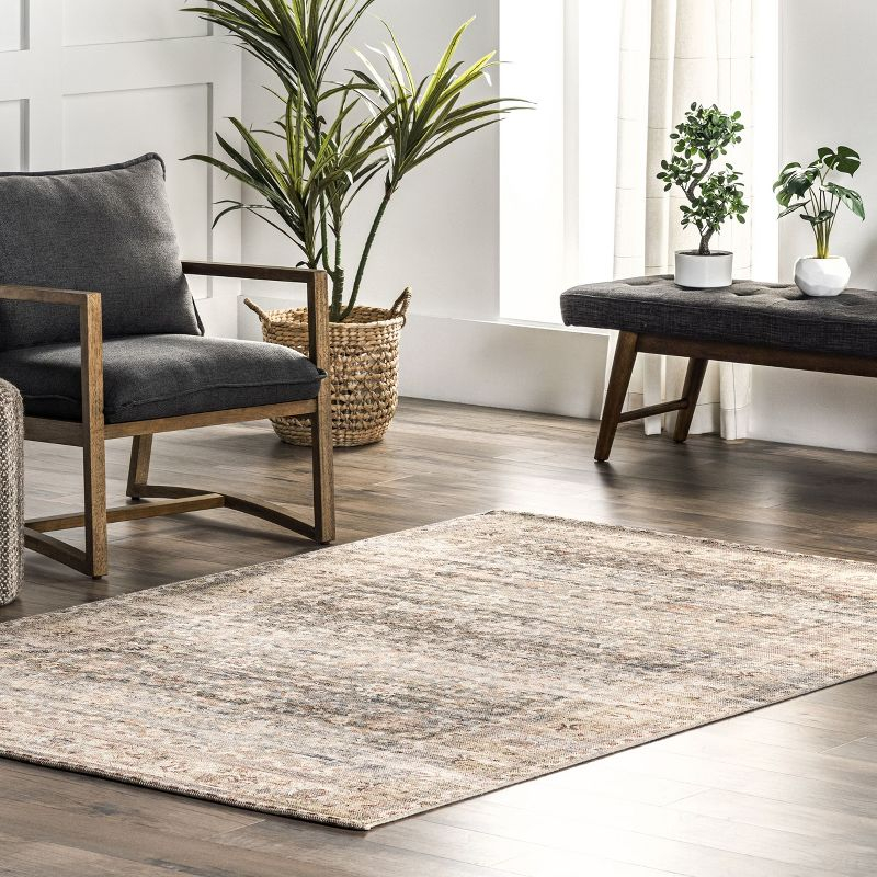 Nuloom Lesley Oriental/Persian 8x10 Indoor Area Rug for Living Room Bedroom Dining Room Kitchen, Beige/Ivory