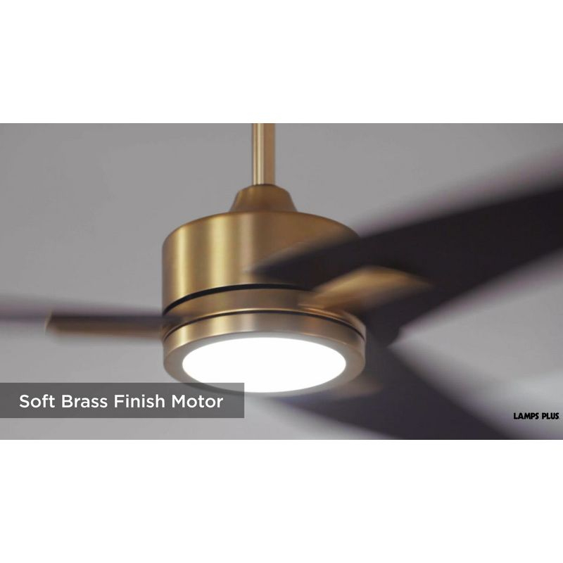 60" Casa Vieja Modern 3 Blade Indoor Ceiling Fan with Light LED Remote Soft Brass Black for House Bedroom Living Room Home Bedroom