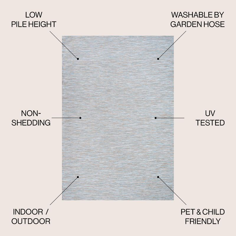 4'x6' Ethan Modern Flatweave Solid  Area Rug, Gray - JONATHAN Y