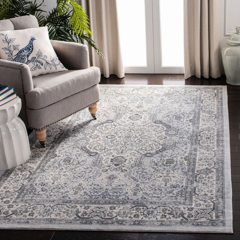 Isabella ISA916 Power Loomed Accent Rug - Dark Grey/Cream - 3'x5' - Safavieh