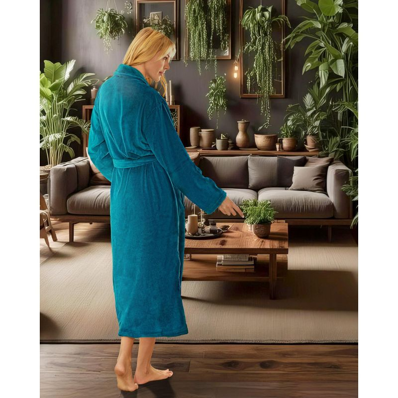ADR Womens Robes Long Plush, Robes for Women Bathrobe, Plus Size Robe Turquoise Small