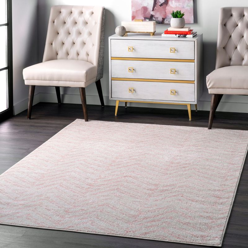 Nuloom Rosanne Geometric 5x7 Indoor Area Rug for Living Room Bedroom Dining Room Kitchen, Pink/Ivory