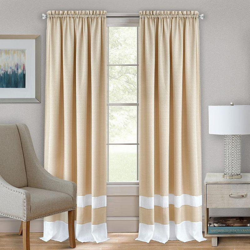 Kate Aurora 2 Pack Shabby Linen Farmhouse Sheer Flax Window Curtains - 52 in. W x 84 in. L, Taupe