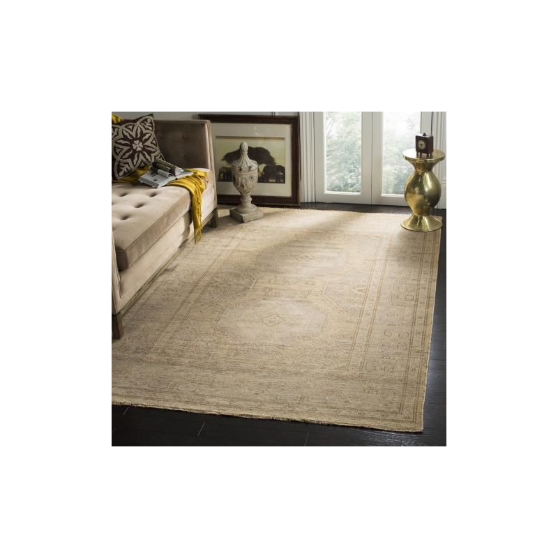 Izmir IZM180 Hand Knotted Area Rug - Gold/Grey - 6'x9' - Safavieh