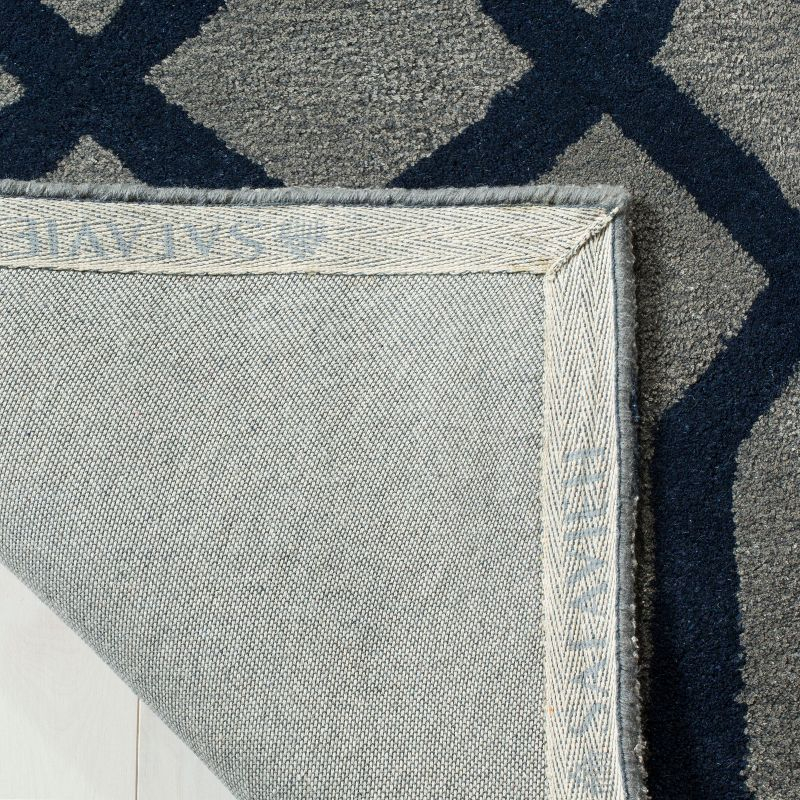 Soho SOH411 Hand Tufted Area Rug - Grey/Dark Blue - 3'6"x5'6" - Safavieh.