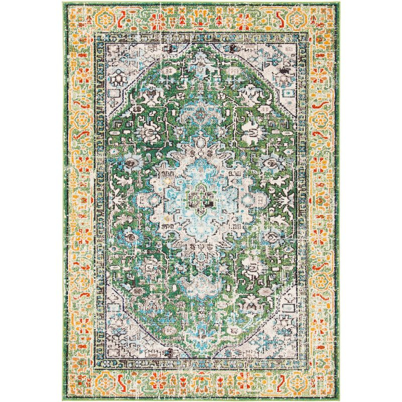 Madison MAD474 Power Loomed Indoor Area Rug - Green/Turquoise - 6'x9' - Safavieh