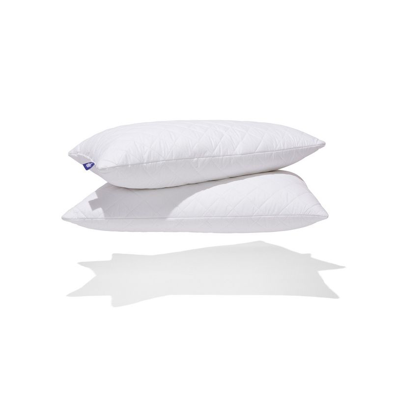 Canadian Down & Feather Company - Quilted White Goose Feather Pillow, Soft Support - Queen Size - 2 Pack