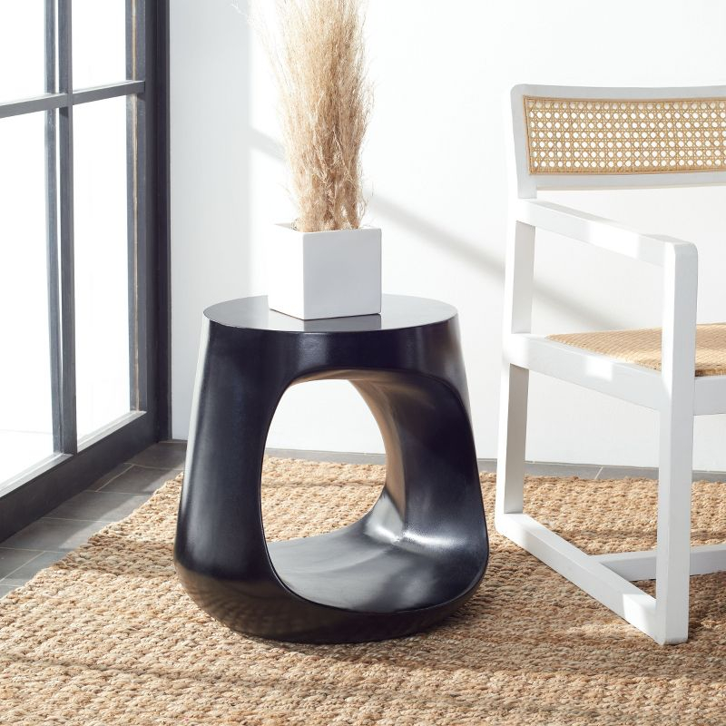 Vikki Concrete Accent Stool - Indoor/Outdoor - VNN1040 - Black - Safavieh